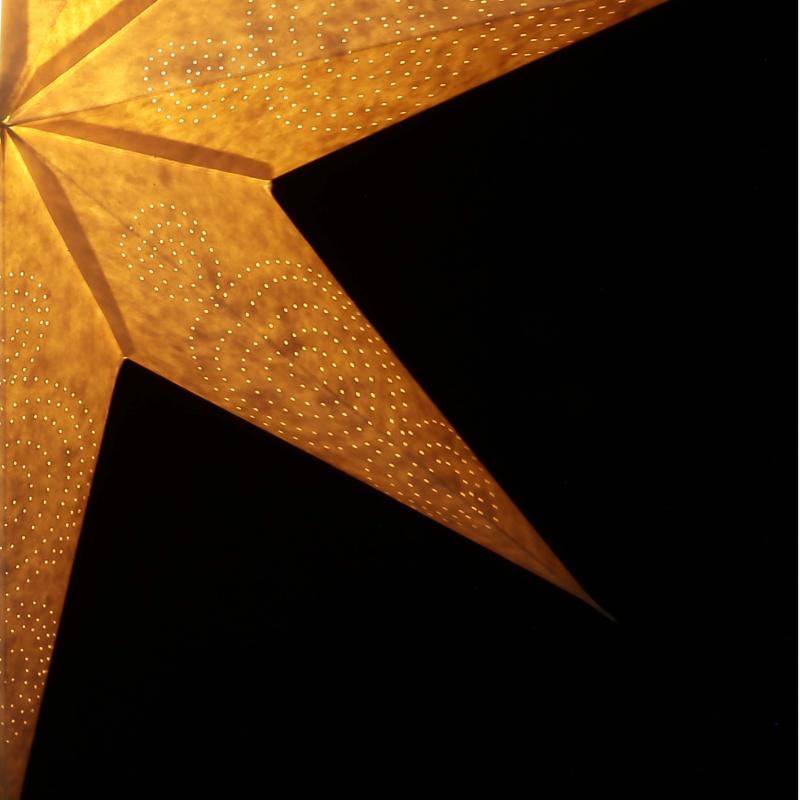 Circles BIG Batic Creme  - Faltbarer Leuchtstern, Weihnachtsstern aus Papier mit 5 Zacken, 70 cm